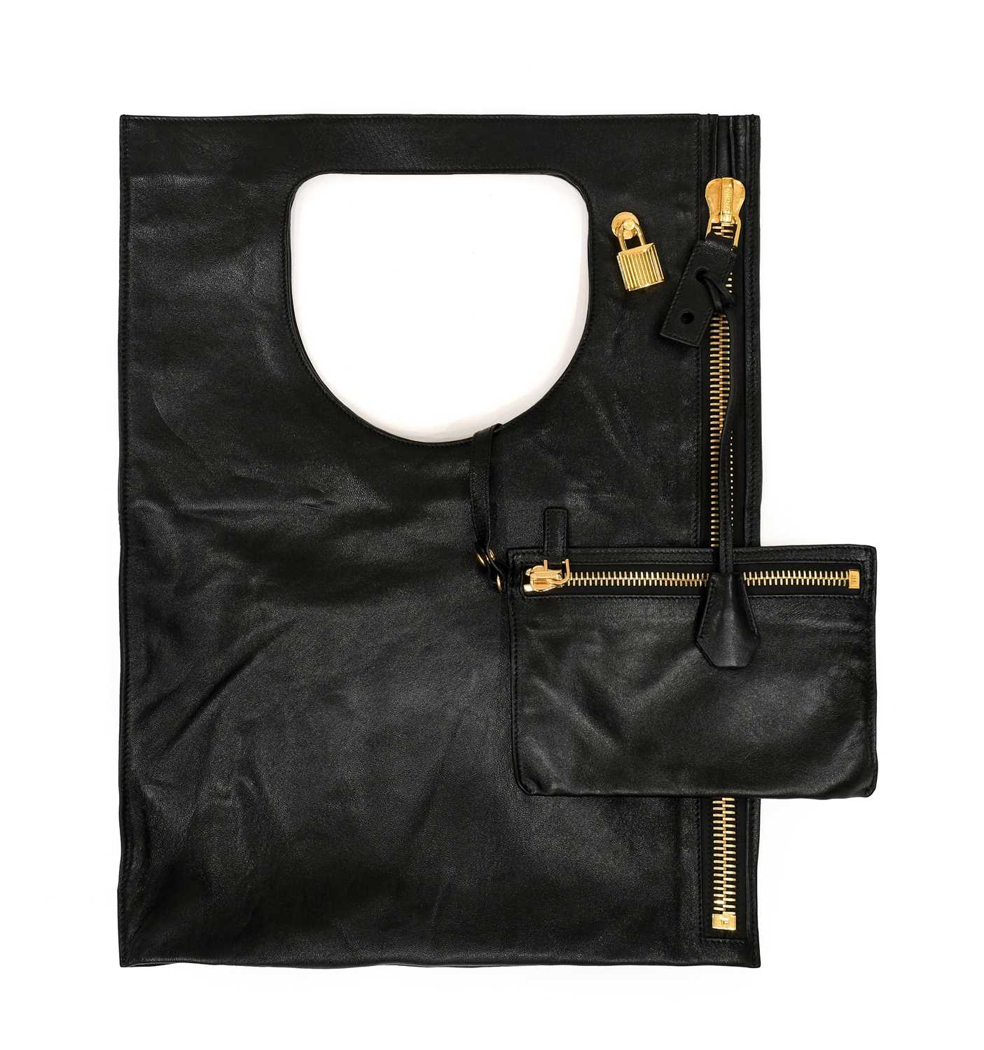 Lot 3018 - Tom Ford Black Leather Alix Fold Over Bag,