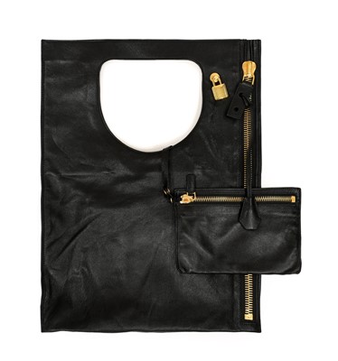 Lot 3018 - Tom Ford Black Leather Alix Fold Over Bag,...