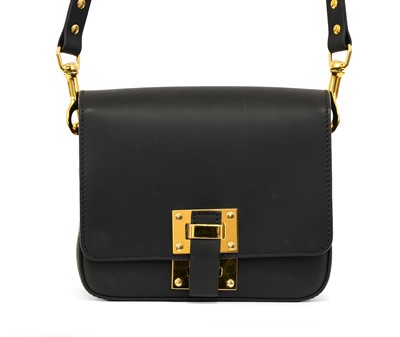 Lot 3065 - Sophie Hulme Black Leather Shoulder Bag, with...