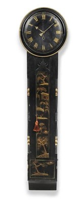 Lot 1050 - A Japanned Tavern Wall Timepiece, 19th century and later, circular top with side opening door,...