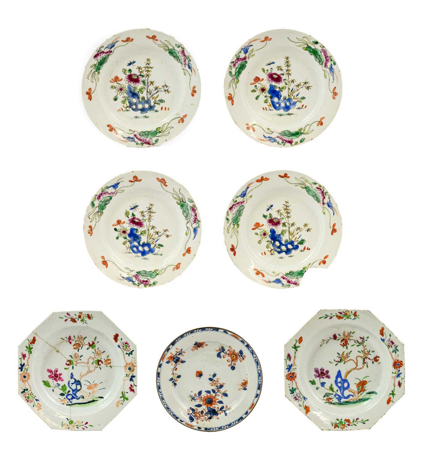 Lot 73 - A Set of Four Bow Porcelain Plates, circa 1755,...