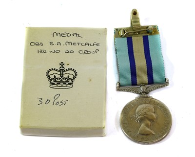 Lot 3010 - A Royal Observer Corps Medal, awarded to OBS S...