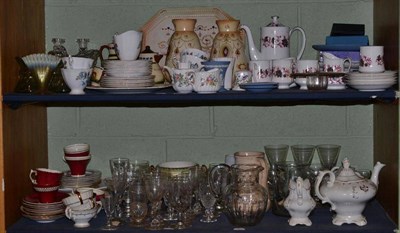 Lot 228 - Assorted decorative ceramics and glass including Paragon tea wares, Vaseline glass, Crown Devon...