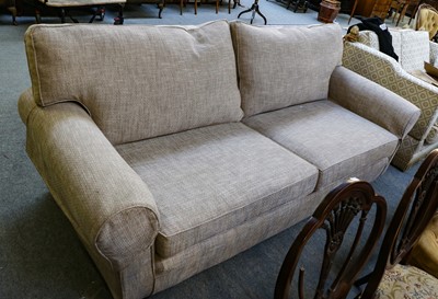 Lot 1219 - A Multiyork four-seater grey upholstered sofa,...