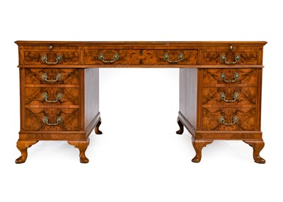 Lot 736 - An Early 20th Century Burr Walnut Partners'...