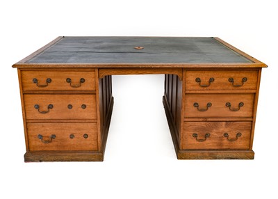 Lot 709 - A Late Victorian Oak Partners' Desk, circa...