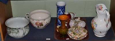 Lot 230 - 19th century circular bowl and cover with floral encrusted decoration, double wall pocket...