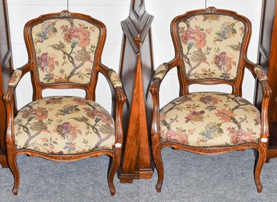 Lot 1245 - A pair of 20th century floral upholstered...