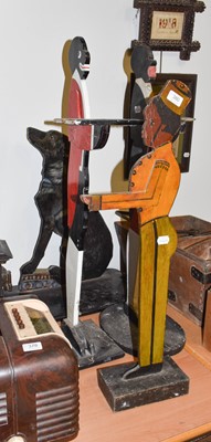 Lot 380 - ~Three Americana style painted figural dumb...