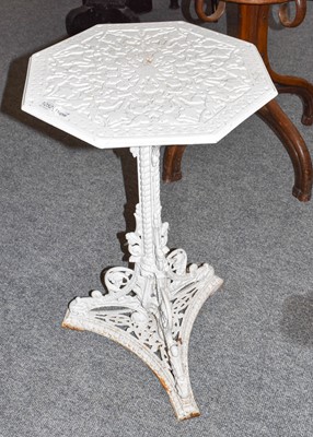 Lot 1252 - ~ A Victorian white painted cast iron garden...