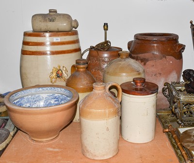 Lot 384 - ~A Doulton & Watts stoneware keg, sprigged...