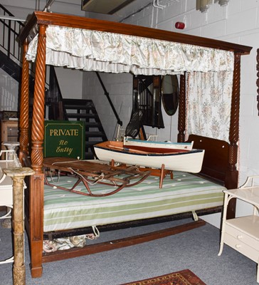 Lot 1263 - A 19th century four poster single bed with...