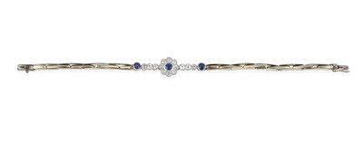 Lot 2437 - A Sapphire and Diamond Bracelet