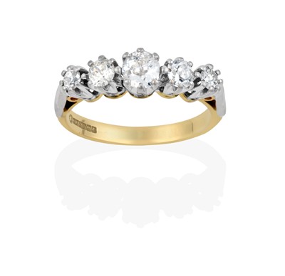 Lot 2283 - An 18 Carat Gold Diamond Five Stone Ring