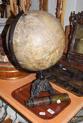 Lot 392 - ~A Phillips 12'' terrestrial globe on cast...