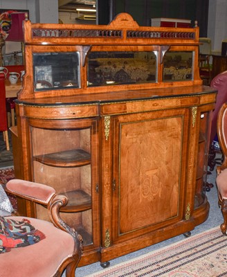 Lot 1279 - A Victorian figured walnut mirror back...