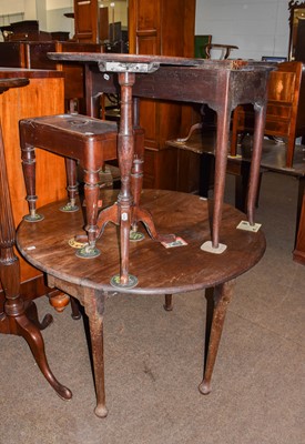 Lot 1341 - An 18th century pad foot dropleaf table, 107cm...