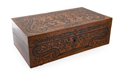 Lot 689 - A Victorian Amboyna, Rosewood and Marquetry...