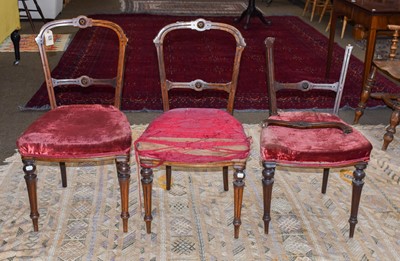 Lot 1368 - A set of six Victorian mahogany dining chairs...