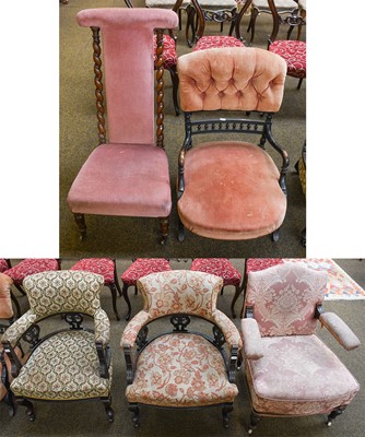 Lot 1384 - ~ 19th century chairs, to include: a pair of...