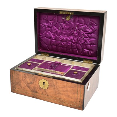 Lot 363 - Four 19th century sewing boxes, one with brass...