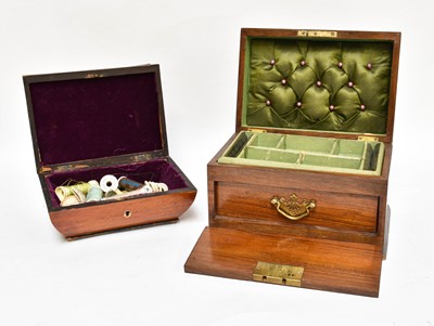 Lot 363 - Four 19th century sewing boxes, one with brass...