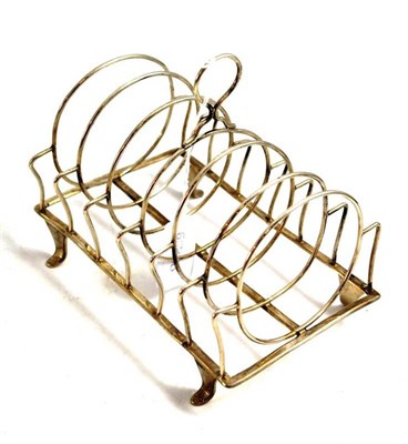 Lot 243 - Georgian silver seven bar toast rack