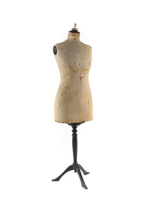 Lot 624 - A Victorian Dressmaker's Dummy, on a stained...