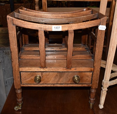 Lot 1407 - A mid 19th century oak three-division...