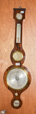 Lot 1099 - A 19th century rosewood wheel barometer