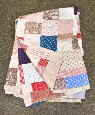 Lot 333 - Mid 19th century patchwork reversible quilt