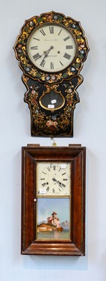 Lot 1445 - ~ An ebonised and floral decorated striking...