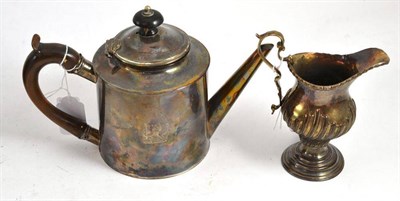 Lot 251 - Georgian silver batchelors teapot and a Victorian silver jug (2)