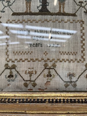 Lot 2109 - Framed Adam and Eve Sampler Worked by Maria...