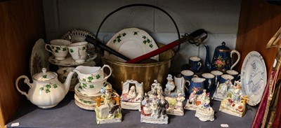 Lot 375 - A collection of Fairings teasets, warming pan,...