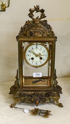 Lot 350 - A French four glass striking mantel clock
