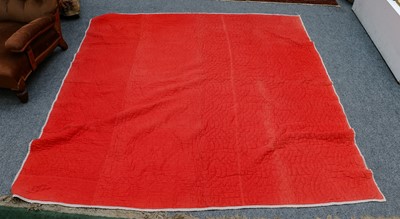 Lot 1252 - A late 19th century turkey red wholecloth...