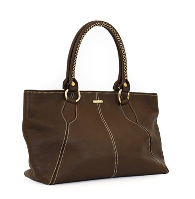 Lot 3005 - Celine Brown Leather Tote Bag, with gilt tone...