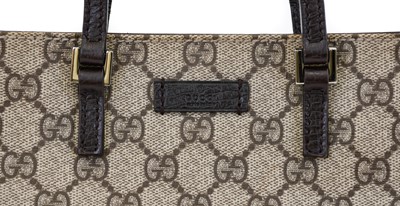 Lot 3026 - Gucci Brown Monogrammed Tote Bag, with brown...