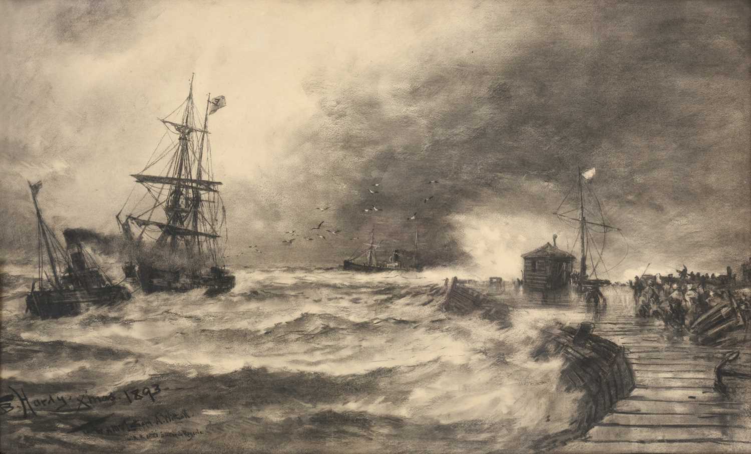 Lot 1030 - Thomas Bush Hardy (1842–1897) “Ocean Waves”...