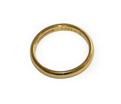 Lot 205 - An 18 carat gold band ring, finger size O