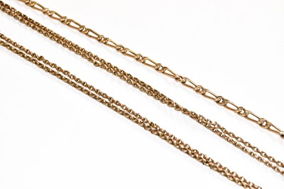 Lot 229 - A 9 carat gold fancy link necklace, length...