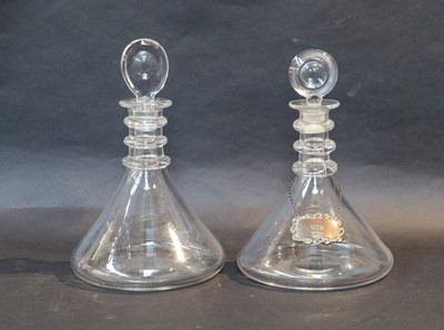 Lot 145 - A Matched Set of Four Glass Ships' Decanters...