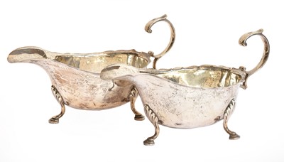 Lot 87 - A Pair of George V Silver Sauceboats, by...
