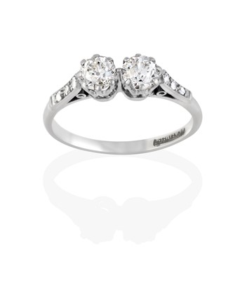 Lot 2439 - A Diamond Two Stone Ring