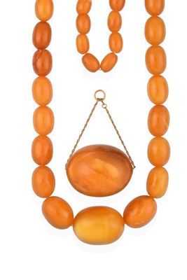 Lot 2340 - An Amber Bead Necklace