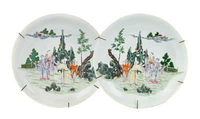 Lot 77 - A Pair of Chinese Porcelain Chargers, in...
