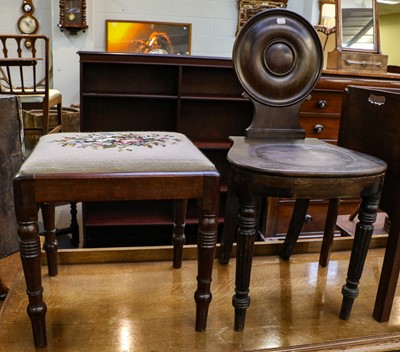 Lot 1227 - A George III tray top bedside table, a...