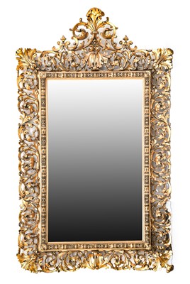 Lot 350 - A Victorian Gilt Composition Overmantel Mirror,...