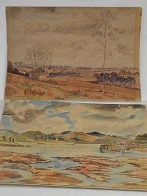 Lot 280 - George Jackson, Ripon from Ellington Banks, watercolour, signed and dates, 1946 and eight other...